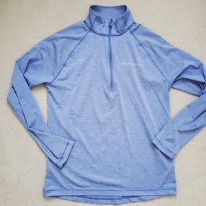 Vineyard Vines Mens Performance 1/4 Zip Athletic Blue Striped Pullover Top SzXS